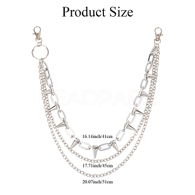 1Pc Aluminum & Alloy Spike Rivets 3 Layer Trousers Chains AJEW-SC0031-17-1