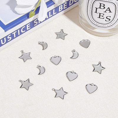 120Pcs 3 Styles 304 Stainless Steel Pendant Cabochon Settings STAS-UN0020-85P-1