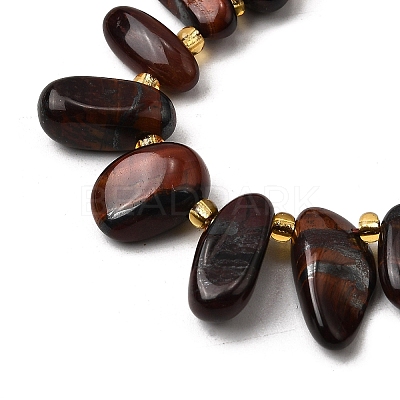 Dyed Natural Red Tiger Eye Beads Strands G-Z091-A17-1