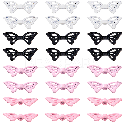 40Pcs 4 Colors Baking Paint Opaque Alloy Beads FIND-SC0011-78-1