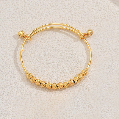 Adjustable Brass Bell Charm Bangles NI8810-3-1