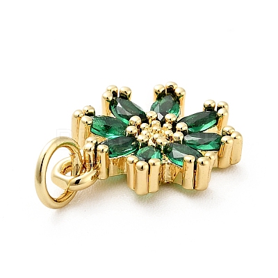 Rack Plating Brass Micro Pave Cubic Zirconia Charms ZIRC-F129-34A-G-1