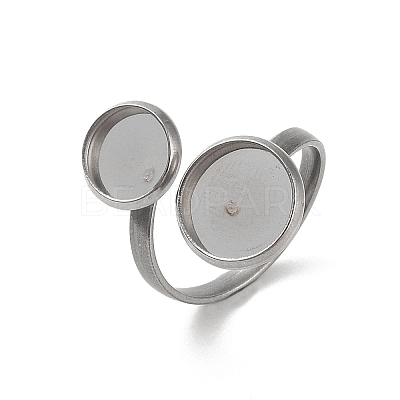 Non-Tarnish 304 Stainless Steel Open Cuff Ring Findings STAS-E124-05B-P-1