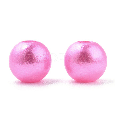 Spray Painted ABS Plastic Imitation Pearl Beads OACR-T015-05A-15-1