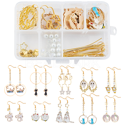 SUNNYCLUE DIY Earring Making Kit, Including Glass & Alloy & Non