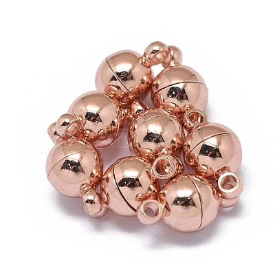 Rack Plating Brass Magnetic Clasps with Loops KK-F801-02A-M-1