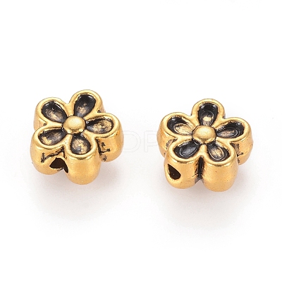 Tibetan Style Alloy 3D Flower Beads GLF0476Y-1