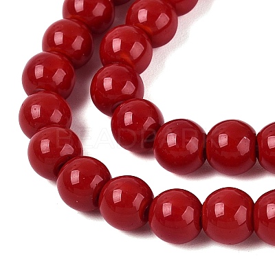 Opaque Solid Color Glass Beads Strands GLAA-T032-P6mm-20-1