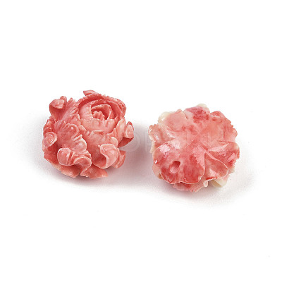Synthetic Coral Dyed Carved Beads SHEL-D001-01A-1