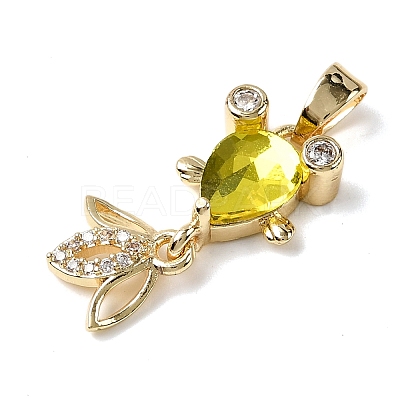 Brass Micro Pave Cubic Zirconia Pendants KK-K375-27G-17-1