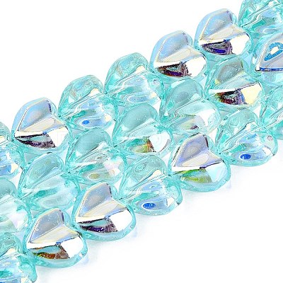 Electroplate Transparent Glass Beads Strands X-EGLA-N056-01A-03-1