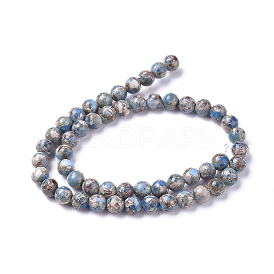 Assembled Synthetic Turquoise and Imperial Jasper Beads Strands LS-G-D0006-C02-8mm-01-1