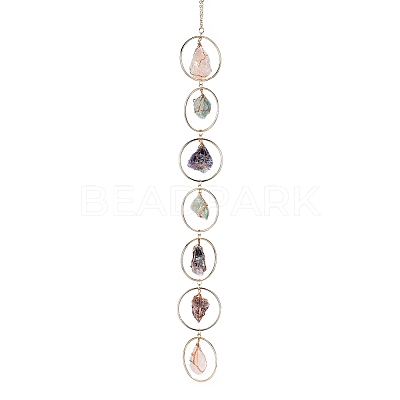 Nuggets Chakra Gemstone Chandelier Hanging Suncatcher AJEW-Q143-02-1