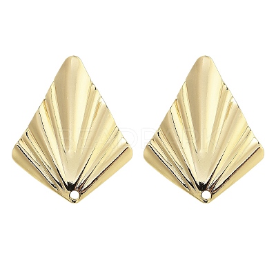 Brass Stud Earrings Findings EJEW-B063-10G-1