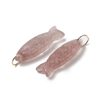 Natural Strawberry Quartz Carved Pendants G-G314-01G-01-1