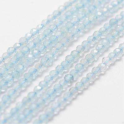 Natural Aquamarine Bead Strands G-P270-2mm-15-1