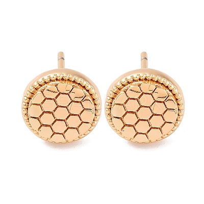 Brass Stud Earrings EJEW-D288-03G-1