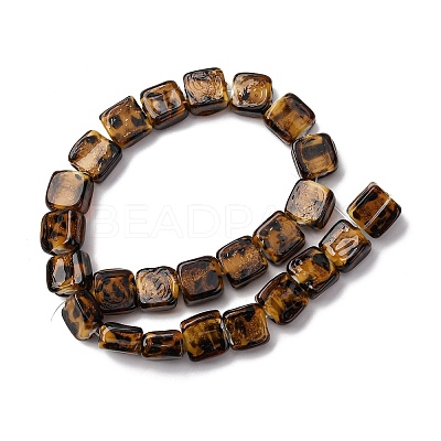 Handmade Gold Sand Lampwork Beads Strands LAMP-Q045-02A-1