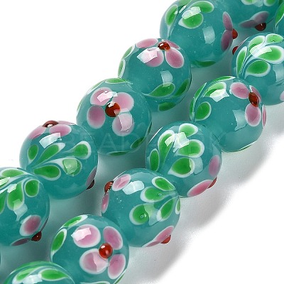 Handmade Lampwork Bumpy Beads Strands LAMP-A005-01F-1