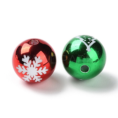 UV Plated & Printed Acrylic Beads SACR-G034-04-1