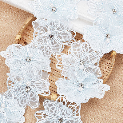 Double Layer Polyester Flower Lace Ribbons DIY-WH0656-60A-1