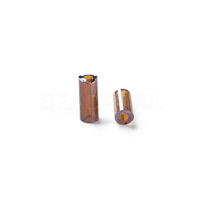 Transparent Colours Luster Glass Bugle Beads SEED-N005-001-A09-1