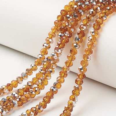 Electroplate Transparent Glass Beads Strands EGLA-A034-T3mm-M12-1