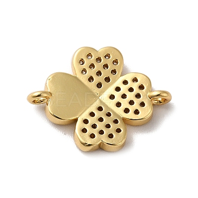 Eco-Friendly Rack Plating Brass Micro Pave Clear Cubic Zirconia Connector Charms KK-F853-26G-1