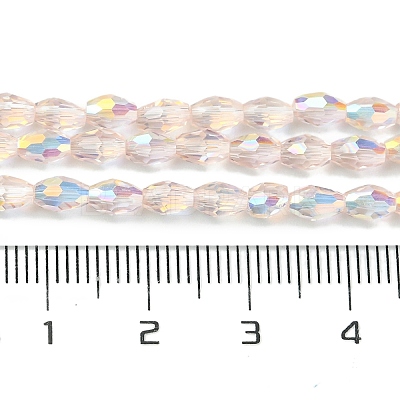 Transparent Electroplate Glass Beads Strands GLAA-K064-04A-AB02-1