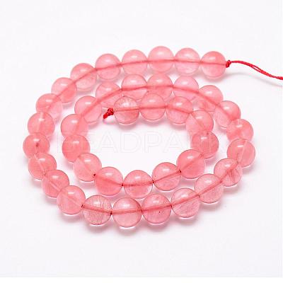 Cherry Quartz Glass Bead Strands G-P256-06-6mm-1