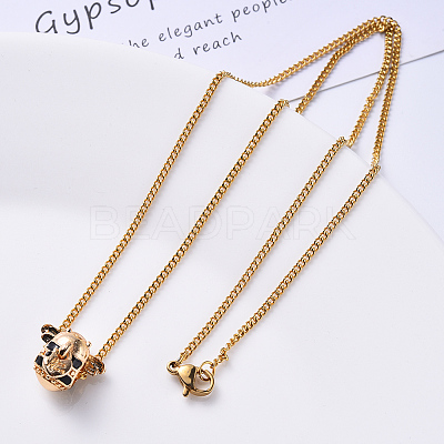 PVD Vacuum Plating 304 Stainless Steel Curb Chain Necklace NJEW-S420-001C-G-1