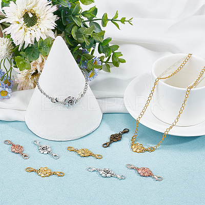 40Pcs 4 Styles Zinc Alloy Double Lobster Claw Clasps Connectors FIND-NB0003-29-1