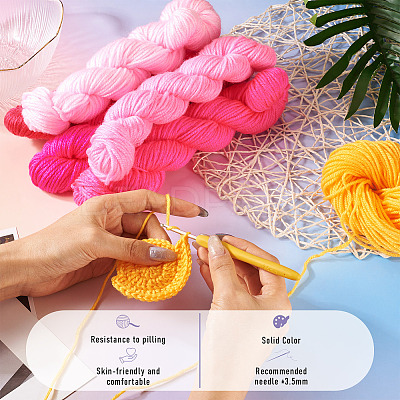 5 Bundles 5 Colors Pink Theme Acrylic Fiber Yarn OCOR-TA0003-18B-1