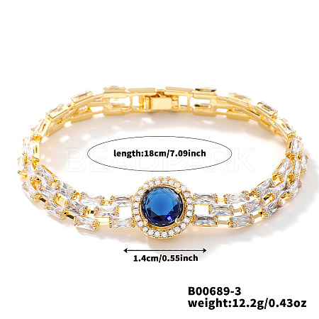 Minimalist Brass Rhinestone Chain Bracelets for Women OD4455-3-1