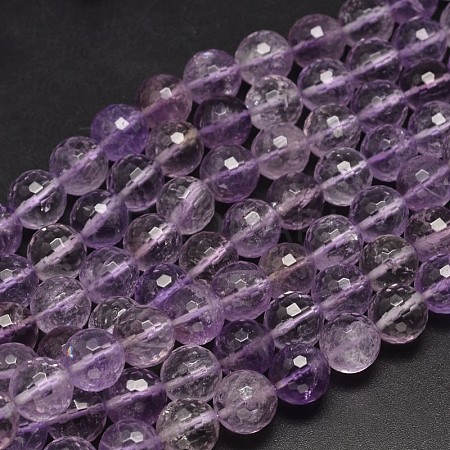 Faceted Natural Ametrine Round Bead Strands G-F266-15-12mm-1