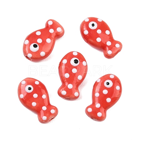 Handmade Porcelain Beads PORC-B009-03O-1
