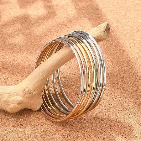 7Pcs 201 Stainless Steel Plain Bangle Sets for Women X-BJEW-L664-022C-M02-1