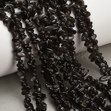 Natural Silver Sheen Obsidian Beads Strands GG-CBAE051-A03-02-1