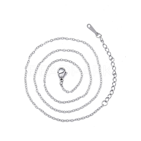 Non-Tarnish 304 Stainless Steel Cable Chains Necklace for Men Women NJEW-N050-A03-S15-1