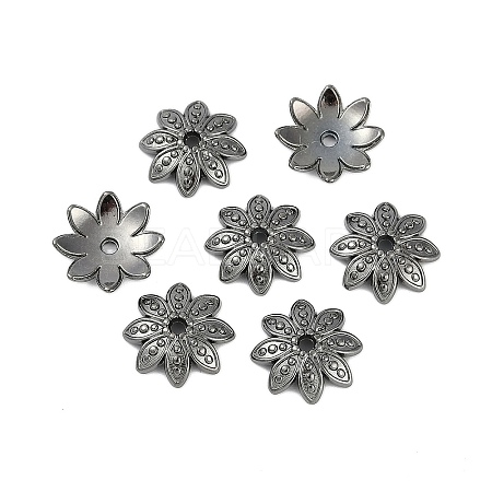 8-Petal Tibetan Style Alloy Flower Bead Caps TIBEB-2347-B-FF-1