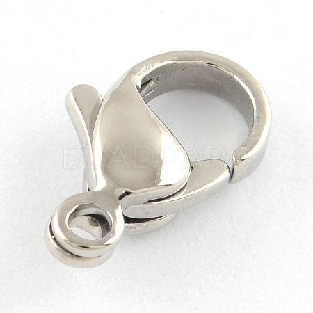 Tarnish Resistant Polished 316 Surgical Stainless Steel Lobster Claw Clasps X-STAS-R072-13A-1