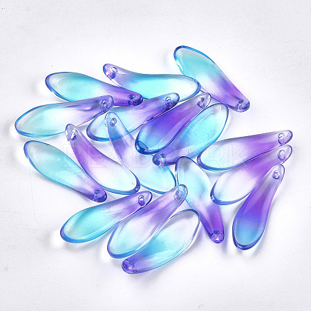 Spray Painted Glass Pendants X-GGLA-S043-01B-1