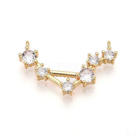 Brass Micro Pave Cubic Zirconia Pendants KK-N261-120C-G-1