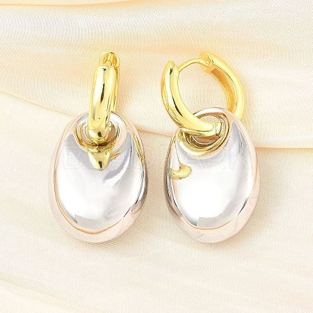 Oval Brass Hoop Earrings for Women EJEW-U057-06A-04GP-1