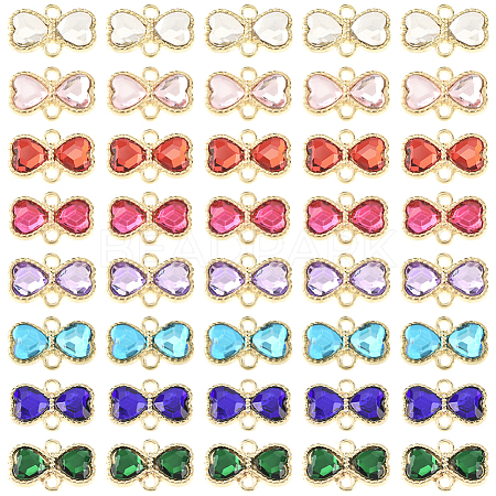 48Pcs 8 Colors Alloy Rhinestone Connector Charms FIND-SC0017-17-1