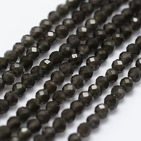 Natural Obsidian Beads Strands G-K185-15-1