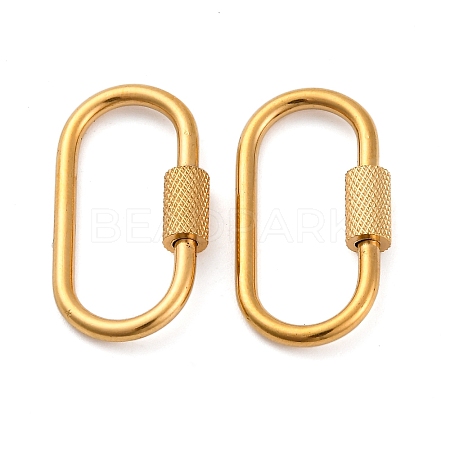 304 Stainless Steel Screw Carabiner Lock Charms X-STAS-K192-01G-A-1