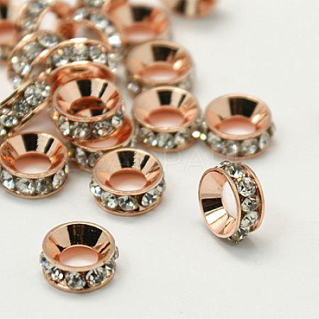 Brass Rhinestone Spacer Beads RB-A020-7mm-01RG-1