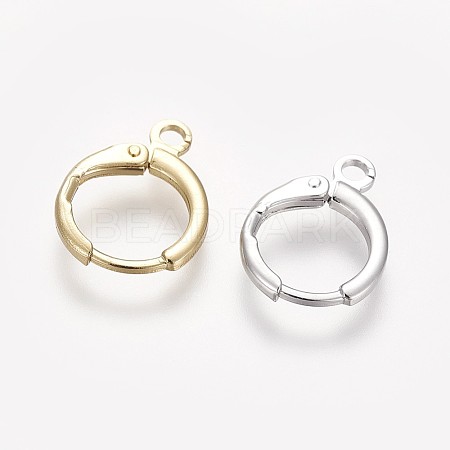 Brass Huggie Hoop Earring Findings KK-L179-04-A-1