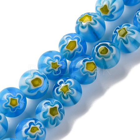 Handmade Millefiori Lampwork Beads Strands LAMP-G164-05H-1